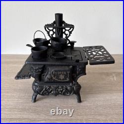 Vintage Crescent Salesmen Sample Large 10 WIDE Miniature Cast Iron Cook Stove