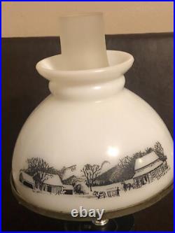Vintage Currier and Ives Cast Iron Stove Electric lamp