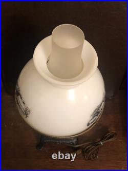 Vintage Currier and Ives Cast Iron Stove Electric lamp