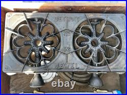 Vintage Detroit Jewel #52 Gas 2 Burner Cast Iron Camp Stove