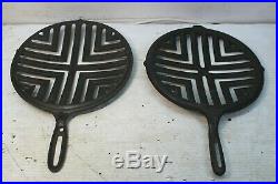 Vintage Erie Pre Griswold Cast Iron Round Broiler Skillet Top Stove Oven