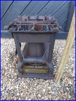 Vintage French made'Flamme Bleue' no. 2 Stove. Cast Iron Stove with Brass base