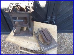 Vintage French made'Flamme Bleue' no. 2 Stove. Cast Iron Stove with Brass base