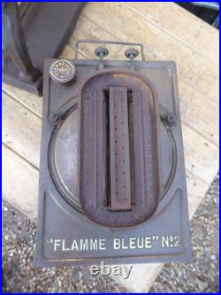 Vintage French made'Flamme Bleue' no. 2 Stove. Cast Iron Stove with Brass base