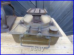 Vintage French made'Flamme Bleue' no. 2 Stove. Cast Iron Stove with Brass base