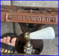 Vintage GRISWOLD 603 CAST IRON 3 Burner Camp Stove RARE With Extra Parts