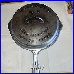 Vintage GRISWOLD Aluminum Cast Iron Skillet No. 8 WITH LID