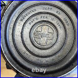 Vintage GRISWOLD Aluminum Cast Iron Skillet No. 8 WITH LID