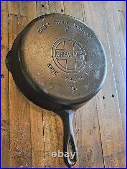 Vintage GRISWOLD Cast Iron SKILLET Frying Pan # 7 LARGE BLOCK LOGO