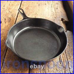 Vintage GRISWOLD Cast Iron SKILLET Frying Pan # 8 LARGE BLOCK LOGO Ironspoon