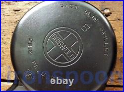 Vintage GRISWOLD Cast Iron SKILLET Frying Pan # 8 LARGE BLOCK LOGO Ironspoon