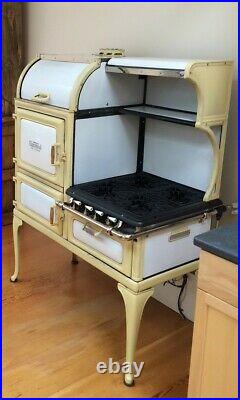 Vintage Glenwood Gas Stove Our way, restored and modernized, yellow and white