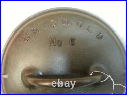 Vintage Griswold Cast Iron #6 Cast Iron Dutch Oven Slant Logo Lid Cover Vintage Griswold Cast Iron #6 Cast Iron Dutch Oven Slant Logo Lid Cover
