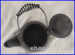 Vintage Griswold Cast Iron Minature Tea Pot Handled Kettle Rare HTF Sales Sample