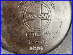 Vintage Griswold No. 9 Cast Iron Tite-Top Baster Dutch Oven 834 Nice Cond