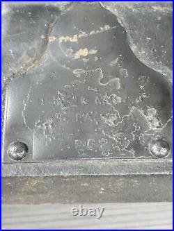 Vintage Griswold Victorian 202 cast iron dual burner stove top orig. Metal tag