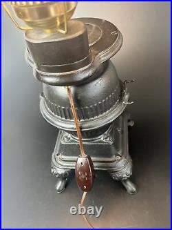 Vintage Lamp Converted Spark Cast Iron Pot Belly Stove Salesman Sample Joy PA
