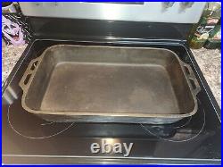 Vintage Lodge Cast Iron Rectangular Fish Fryer Roaster Pan