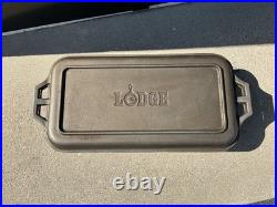 Vintage Lodge Rectangular Fish Fryer Roaster with Lid, Lightly Used Vintage Lodge Rectangular Fish Fryer Roaster with Lid, Lightly Used