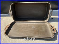 Vintage Lodge Rectangular Fish Fryer Roaster with Lid, Lightly Used Vintage Lodge Rectangular Fish Fryer Roaster with Lid, Lightly Used