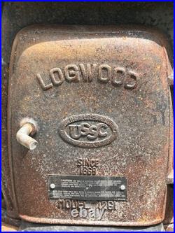 Vintage Log Wood Cast Iron Wood Burning Stove & Chimney Pipes Damper 32 Cooker Vintage Log Wood Cast Iron Wood Burning Stove & Chimney Pipes Damper 32 Cooker