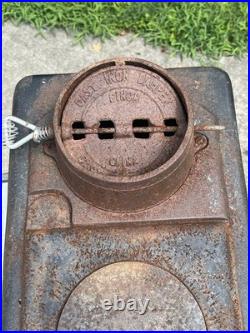 Vintage Log Wood Cast Iron Wood Burning Stove & Chimney Pipes Damper 32 Cooker Vintage Log Wood Cast Iron Wood Burning Stove & Chimney Pipes Damper 32 Cooker