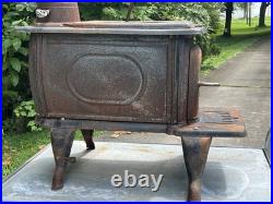 Vintage Log Wood Cast Iron Wood Burning Stove & Chimney Pipes Damper 32 Cooker Vintage Log Wood Cast Iron Wood Burning Stove & Chimney Pipes Damper 32 Cooker
