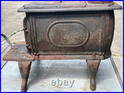 Vintage Log Wood Cast Iron Wood Burning Stove & Chimney Pipes Damper 32 Cooker Vintage Log Wood Cast Iron Wood Burning Stove & Chimney Pipes Damper 32 Cooker