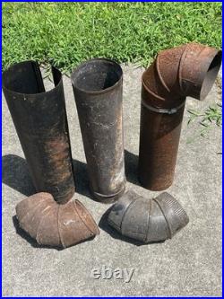 Vintage Log Wood Cast Iron Wood Burning Stove & Chimney Pipes Damper 32 Cooker Vintage Log Wood Cast Iron Wood Burning Stove & Chimney Pipes Damper 32 Cooker