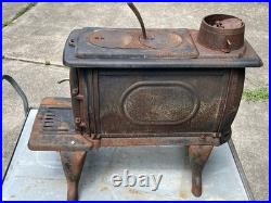 Vintage Log Wood Cast Iron Wood Burning Stove & Chimney Pipes Damper 32 Cooker Vintage Log Wood Cast Iron Wood Burning Stove & Chimney Pipes Damper 32 Cooker