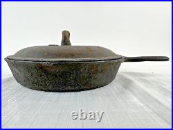 Vintage Martin Stove & Range No. 8 Cast Iron Double Skillet with Lid