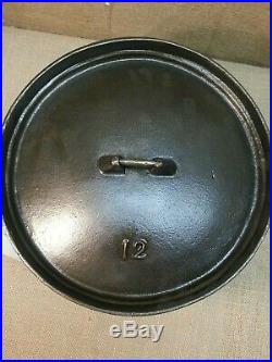 Vintage Martin Stove and Range Cast Iron Country/Dutch Oven Rare Size 12 NICE