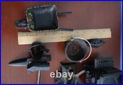 Vintage Miniature Cast Iron Lot 23 Pieces, Hand Painted, Stove Irons, scales etc
