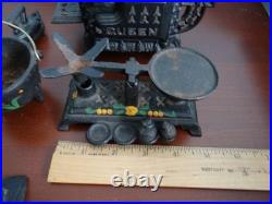 Vintage Miniature Cast Iron Lot 23 Pieces, Hand Painted, Stove Irons, scales etc