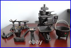 Vintage Miniature Cast Iron Lot 23 Pieces, Hand Painted, Stove Irons, scales etc