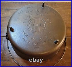 Vintage No. 10 Griswold Cast Iron Tite Top 3 Footed Dutch Oven 310A With Lid