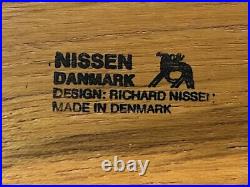 Vintage Richard Nissen Denmark Cast Iron Platter In Wood Cradle, Pre Owned