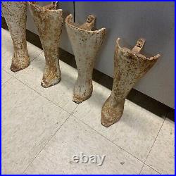 Vintage Set of 4, Cast Iron Wood or Coal Burning Stove Legs/Feet 13 Tall