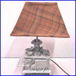 Vintage Table Lamp Cast Iron Miniature Stove + Pots Toy Salesman Sample