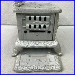 Vintage Table Lamp Cast Iron Miniature Stove + Pots Toy Salesman Sample