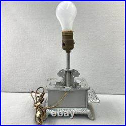 Vintage Table Lamp Cast Iron Miniature Stove + Pots Toy Salesman Sample