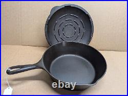 Vintage Unmarked Cast Iron Chicken Fryer with Lid # 8 Favorite Piqua NICE