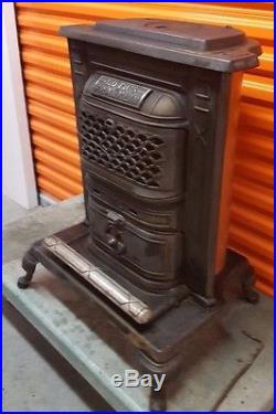 Vintage W. J. Loth's Franklin Cast Iron Stove with Nickle Plate