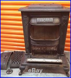 Vintage W. J. Loth's Franklin Cast Iron Stove with Nickle Plate