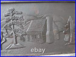 Vintage Wood Burning Craft Stove Cast Iron side panel horse cabin woodlands pine