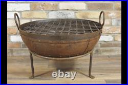 Vintage XL Kadai Fire Pit BBQ Wood Burner Garden Camping Stove Cauldron 60cm