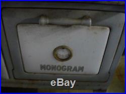 Vintage antique monogram kitchen wood gas stove cast-iron enamel
