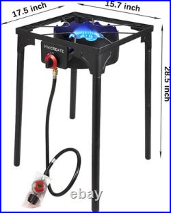 Vivicreate 30000 BTU Propane Gas Stove Outdoor Single Burner Adjustable Height w