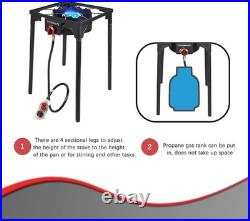 Vivicreate 30000 BTU Propane Gas Stove Outdoor Single Burner Adjustable Height w