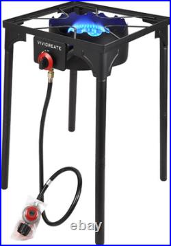 Vivicreate 30000 BTU Propane Gas Stove Outdoor Single Burner Adjustable Height w